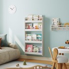 Mahancris Kids Bookshelf  4-tier Wall Mount Bookshelf For Kids  Wooden Nurser   