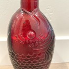 Vintage Wheaton Red Glass Fish Shape Bottle Dr  Fisch s Bitters Millville 7 5 