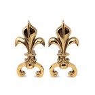 Virginia Metalcrafters Fleur-de-lis Fireplace Andirons