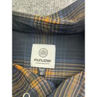 Flylow Plaid Snap Shirt Women Xl Navy Orange Short Sleeve Outdoor 0013-2024