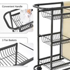Laundry Sorter Cart Movable Bathroom Organizer Gray Laundry Storage Baskets W   
