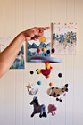 Baby Crib Mobile Handmade Felt Animal  Leaves And Felt Covered Wood Bead Newborn