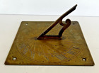 Antique  bright Houres Only  English Brass Sundial Roman Numerals
