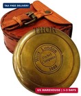 Authentic Vintage Style Brass Pocket Compass With Leather Case Rustic Vintage Ho