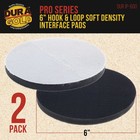 2 Dura-gold 6  X 10mm Soft Density Interface Pads For Hook   Loop Sander Discs
