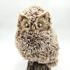  decorative Owl Figurine  Shaggy Faux Fur Tree Stump Woodland Decor 15 
