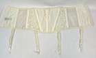 Vintage Christian Dior Garter Belt Size M Corset Lace Pleated Nylon Cream 