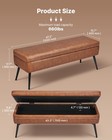 Uimoso Pu Leather Storage Ottoman Bench Shoe Seat With Storage  Metal Legs Brown