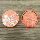 Vtg Heather Rouge Tin Litho Compact W  Contents Soft Soft Red Whitehall No Puff