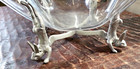 Arthur Court Handkerchief Rabbit Bowl   Stand Sculptured Lucite   Aluminum Stand