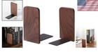 L-shaped Walnut Bookends   Polished Non-slip Design For Modern Home Organization