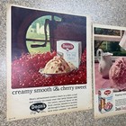2 Lot Vintage 1960s Deans Ice Cream Ads New York Cherry Raspberry Vanilla  Mcm