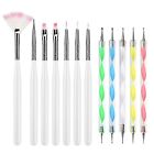 12 Pcs set Nail Art Design Tools 7pcs Painting Brushes 5pcs Dotting Pens us Fast