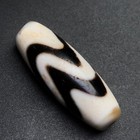 Tibetan Buddhism Agate Water Wave Totem Dzi Bead Amulet Necklace Pendant G761