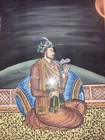 India Mughal King Painting Old Antique Vintage Handmade India 12   x 9 1 2    Framed
