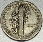 1943-p Mercury Dime 10c Circulated 90  Silver - St091