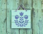 Folk Flower Stencil - Reusable Mylar Template 2462