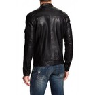 Men s Black 100  Genuine Leather Field Jacket Military Zip Biker Casual Coat