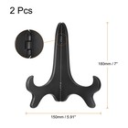 2pcs 7  Easel Plate Holder Wood-like Plastic Folding Display Stand Black