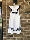Rare Vtg Cary San Francisco Nautical Sailor Collar 90s Dress White Girls Sz 6