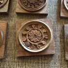 Beautiful Saudi Arabia Wood Coasters   Handcrafted - Set Of 6 With Holder