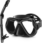 Dry Snorkel Set panoramic Wide View Anti-fog Scuba Diving Mask professional S   