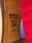Graf Women s Beige Suede Ice Skates Size 5-1 2 With Red Terry Cloth Blade Covers