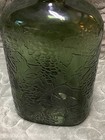 Vintage 1940s Green Wine Half Gallon Bottle 10    Tall  Glass Embossed Grape Vines