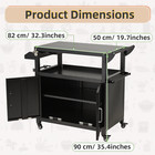 Outdoor Kitchen Rolling Bar Cart Storage Cabinet Grill Carts W wheels For Bbq
