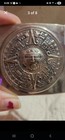 Aztec Calendar Belt Buckle Mayan Sun Stone Copper Tone Vintage Style Mexico
