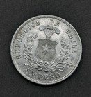 1881-so Chile Silver 1 Peso  Unc   - 344