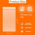 200pcs Self Sealing Cello Bags  7 9x13 4-inch Clear Resealable Adhesive Bags