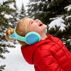 Mei Macleod Girls Earmuffs Sequin Winter Kids  B-cyan  earmuff Gloves Set 