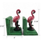 Pair Antique Vintage Cast Iron Flamingo Bookends Organizer Home Office Gift
