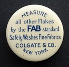 Antique Colgate Fab Laundry Soap Celluloid Retractable Tape Measure New York
