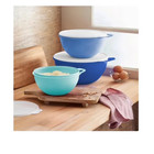 Tupperware Thatsa Bowls  6 Piece Set Blue 3 Bowls Large Medium Small Storage