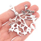 Peruzzi 800 Silver Antique Art Deco Florence Cimaruta Amulet Oxidized Pendant