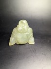 Vintage Hand Carved Chinese Green Jade Buddha Statue Small Figurine 2 5  Tall