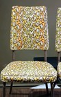 Vintage 60s 70s Atlas Dinette Chairs Pair Retro Swirl Fabric Metal Legs Mcm