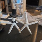 Starfish Bride And Groom Wedding Cake Topper  Beach Theme  Beige  2 Pack