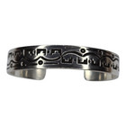 Vintage Native American Hopi Sterling Silver Cuff Bracelet Signed Jj