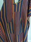 Vtg 70s Offspring Trisha Sayad Striped Hooded Caftan Poncho Cardigan Boho Os