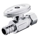 Efield  10 Pcs  1 2  Pex X 3 8 od Brass 1 4 Turn Straight Stop Valve   Lead-free
