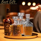 Liquor Whiskey Decanter Vintage Glass Crystal Bottle Wine Stopper Bar   6 Cups