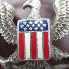 Vintage American Eagle Belt Buckle Patriotic Shield Silver Metal Usa