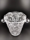 Cut Lead Crystal ice Bucket wine Chiller 8 5  deep Cuts stunning Prism 8  xlnt 