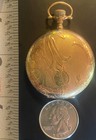 Antique Elgin Pocket Watch Art Deco Keystone Case J boss 14k Gold Filled Floral