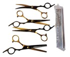 5 Piece Salon Hair Cutting   Thinning Scissors Barber Shears Hairdressing Set
