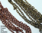 Antique Brass  Flat Cable Chain   5mm X 8mm Sturdy Links   No-nickel 5  - 100 Ft