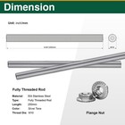 M10-1 5x250mm Fully Threaded Rod Studs  304 Stainless Steel Long Threaded Scr   